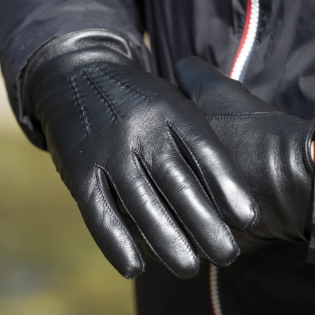 gant cuir tactile noir homme